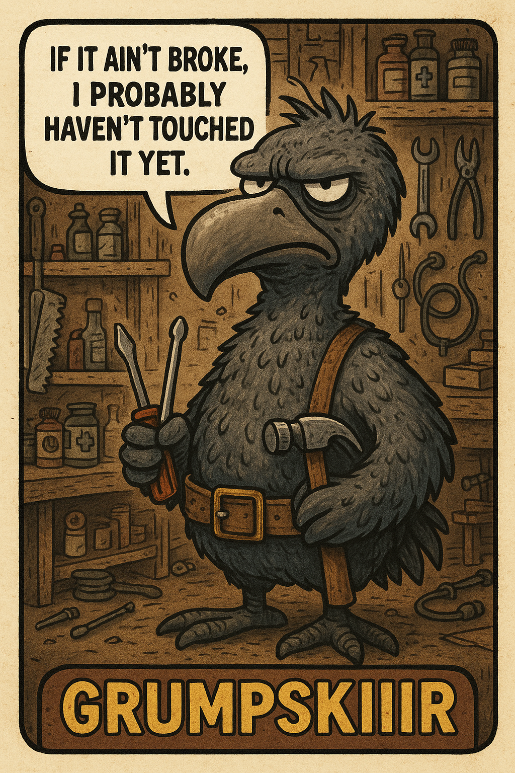 Grumpskiir the DIY Dodo